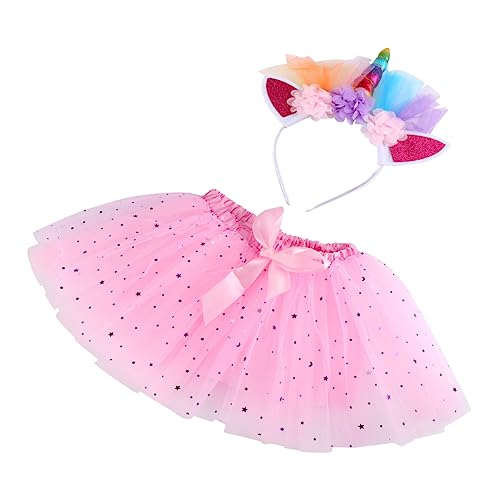 ANDRESLAD 1 Satz Tutu-Rock für Mädchen bunter Tutu-Rock Kinderkostüm Babyanzüge Kleid für Kinder verkleidung kinder karnevalskostüme kinder Cosplay-Rock geschichtetes Tutu Polyester Rosa von ANDRESLAD