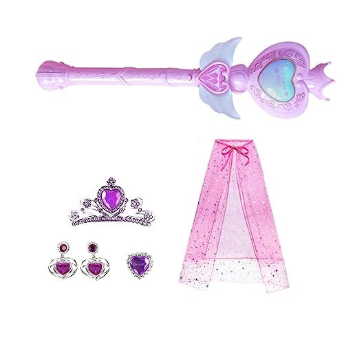 ANDRESLAD 1 Satz Zauberstab Spielzeug Flash-Kostüm Mädchenkostüme Prinzessin Rollenspiel Kostüm Schmuckset the hallow halloween mitgebsel Kinder Umhang Zubehör für Kinderkostüme Opp Violett von ANDRESLAD