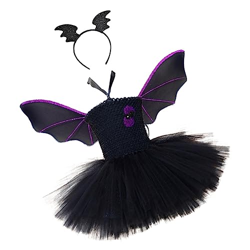 ANDRESLAD 1 Set ädchen Fledermaus Kostü Set Halloween Verkleidung Für Mit Kopfstück Flügel Und Tüllrock 100 Perfekt Für Karneval Und Rollenspiele von ANDRESLAD