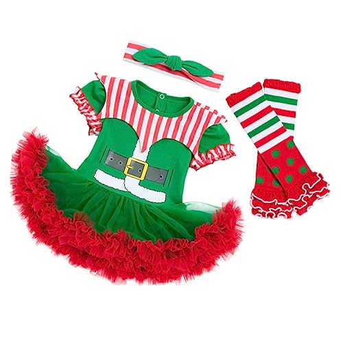 ANDRESLAD 1 Set Weihnachtskleidung Für Babys 0 3 Monate üßes Weihnachtsoutfit Mit Kleid Und Zubehör Festliches Kostü Für Neugeborene Ideales Zur Weihnachtszeit von ANDRESLAD