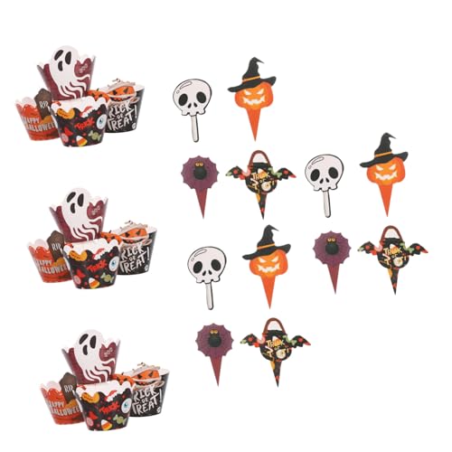 ANDRESLAD 2sätze Halloween-cupcake-förmchen Mit Topper-picks Papier-backförmchen in Kürbis Und Totenkopf-motiven Für Party-dekorationen ANDRESLAD 2sätze Halloween-cupcake-förmchen Mit Topper-picks Papier-backförmchen in Kürbis Und Totenkopf-motiven Für Party-dekorationen von ANDRESLAD