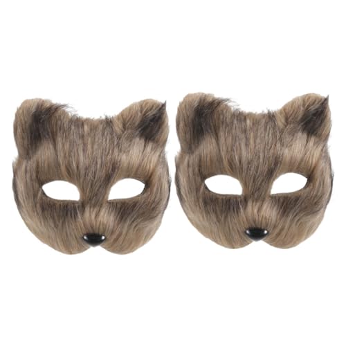 ANDRESLAD 2 Stk Tierische Maske Kostüm-party-maske Fuchsmaske Für Kostümparty Cosplay-maske Fuchsmaske Für Cosplay-party Maskerade-party-maske Cosplay-fuchsmaske Cosplay-tiermaske Flanell von ANDRESLAD