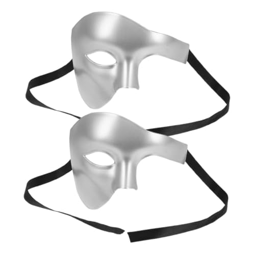 ANDRESLAD 2 Stück Halloween Halbgesichtsmaske Vintage Maskerademaske Für Maskerade Party Cosplay Und Karneval Klassische Maske Karneval Halbgesichtsmaske Für Männer von ANDRESLAD