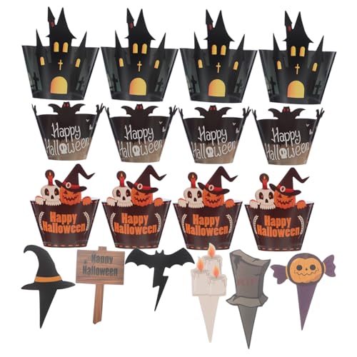 ANDRESLAD 2sätze Halloween Cupcake-topper Kürbis-kuchendekorationen Gruselige Kuchendekorationen Totenkopf-muffinförmchen Papier-muffinförmchen Für Halloween-partyzubehör ANDRESLAD 2sätze Halloween Cupcake-topper Kürbis-kuchendekorationen Gruselige Kuchendekorationen Totenkopf-muffinförmchen Papier-muffinförmchen Für Halloween-partyzubehör von ANDRESLAD