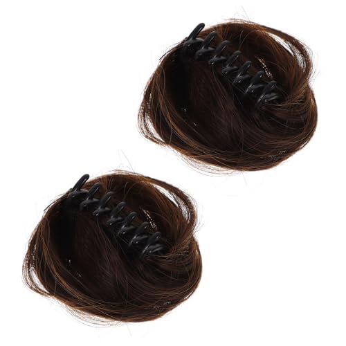 ANDRESLAD 2 Stücke Frauen Messy Bun Haarteil für Hochzeit Soft Clip Dutt Haarverlängerung von ANDRESLAD