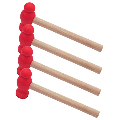 ANDRESLAD 4 Stück Kleiner Holzhammer Hammer kinderhammer Holzhammer Kleinkindspielzeug Kleiner Hammer Mini- gefälschtes Hammerspielzeug Holzhammer- hölzern von ANDRESLAD