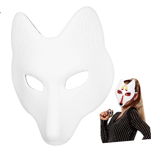 ANDRESLAD 5 Stk katze gesichtsmaske Basteln mit Katzenmasken Bemalbare Tiermaske leere Tiermaske halloween masken halloweenmaske leere Maskerademaske Katzenmaske für Erwachsene Papier von ANDRESLAD