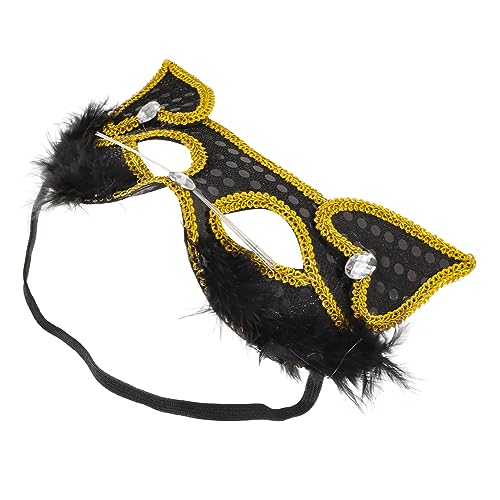 ANDRESLAD Abschlussball Party Gothic Leistungsrequisiten Cosplay Strasssteine Tiermaske Kostümmaske für Halbgesichtsmaske Venezianische Maske Frauen Maske Plüschfuchsmaske Cosplay Fuchsmaske von ANDRESLAD