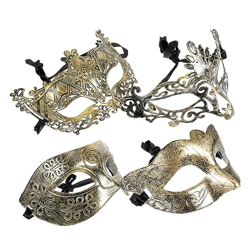 ANDRESLAD 4pcs Maske Vintage Maskerade Halbe Gesicht Maske Für Kostüm Party Karneval Decor von ANDRESLAD