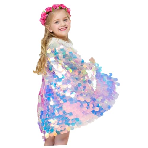 ANDRESLAD Accessoires Für Mädchen Performance-kleidung Süße Accessoires Mädchen Umhang Paillettenmantel Umhang Für Kinder Paillettenumhang Oberbekleidung Für Mädchen Prinzessin Zubehör von ANDRESLAD