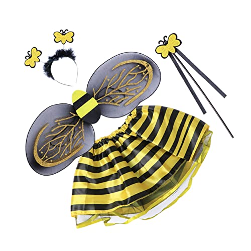 ANDRESLAD Bienenkostüme Set Für Mädchen Tutu Rock Stirnband Und Zauberstab Für Feen Outfit Ideal Für Karneval Fasching Und Kostümpartys von ANDRESLAD