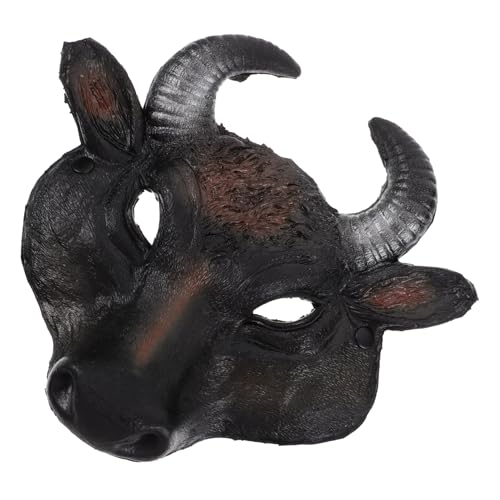 ANDRESLAD Bühnenmaske Cosplay Kleidung Stier Masken Gefälschte Stiermaske Bilden Maskerade Kostümzubehör Maske Hornkopfmasken Maske Partyzubehör Pu Tiermaske Tiermasken Maskenstütze von ANDRESLAD