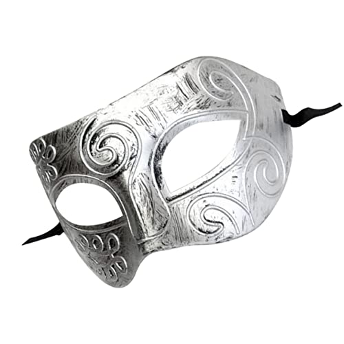 ANDRESLAD Coole Griechische Römische Maske Für Erwachsene Männer Silberne Maskerade Gesichtsmaske Für Kostümball Maskenball Und Halloween Dekorationen von ANDRESLAD