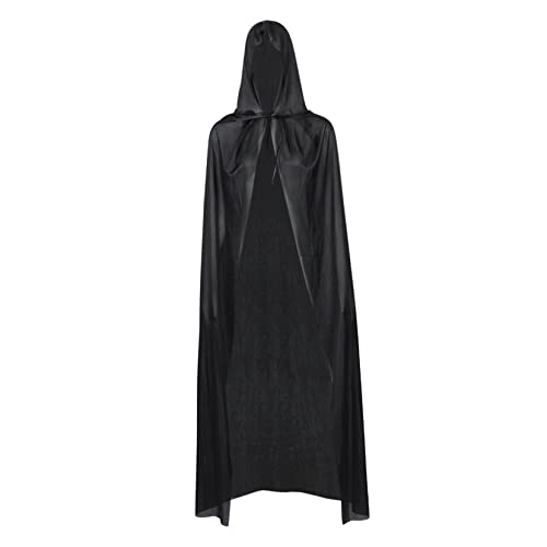 ANDRESLAD Halloween Cruella Umhang Vampir Umhang Mit Kapuze Halloween Cosplay Cape Für Erwachsene Einlagiges Schwarzes Kostü Für Halloween Karneval Und Kostümpartys Damen Umhang Mit Kapuze Halloween von ANDRESLAD