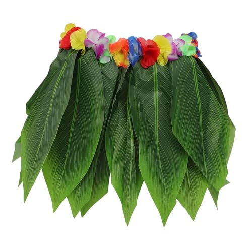 ANDRESLAD Dekor Hawaiianisches Partykostüm Tropischer Hula-rock Hawaiianische Outfits Blumenkostüm Hawaiianisches Kostüm Grasrock Für Hula-tänzerin Bekleidung Perlengirlande Rot von ANDRESLAD