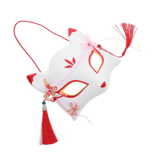 ANDRESLAD Kabuki Kostüm Masken Katzenmasken Halbgesicht für Fox Kostümpartymaske Japanische Maske Nner Partymaske Cosplay Füchse Requisiten Halloween Tiere Lieferungen von ANDRESLAD