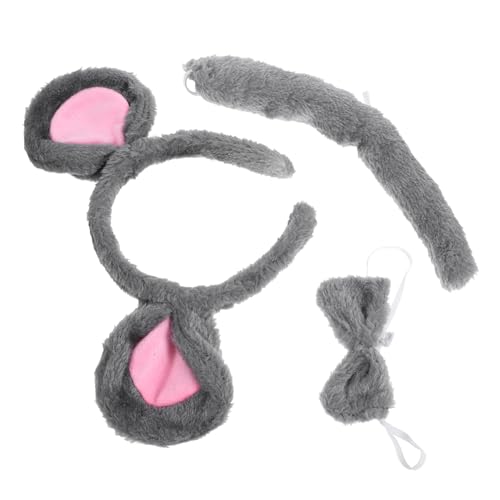 ANDRESLAD Kuscheliges Mausohren Haarreif Set mit Schleife und Niedliches Tier Stirnband Kostüm Zubehör für Damen für Halloween Cosplay Karneval und Mottoparty ANDRESLAD Kuscheliges Mausohren Haarreif Set mit Schleife und Niedliches Tier Stirnband Kostüm Zubehör für Damen für Halloween Cosplay Karneval und Mottoparty von ANDRESLAD