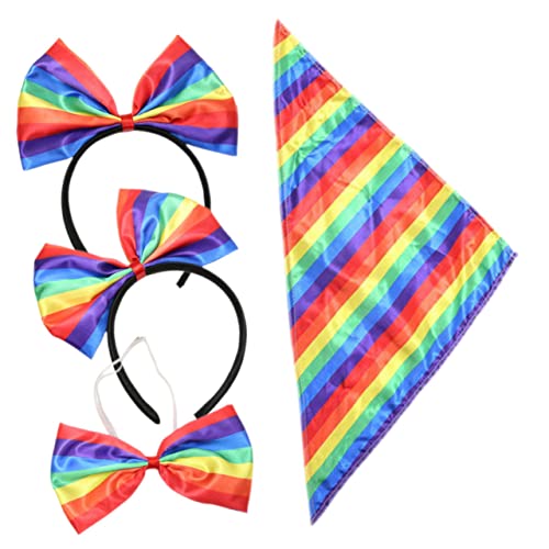 ANDRESLAD Party Bandana Rainbow Headband Dekorative Neck Lgbt Pride Month Tie Day Kopfschmuckdekor Stirnband Bowknot Accessories with Kopfschmuck Bow for Decoration von ANDRESLAD