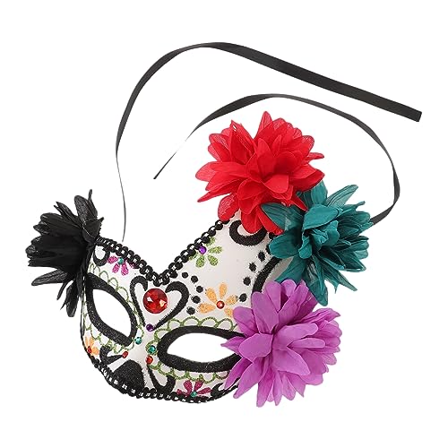 ANDRESLAD Mexikanische Karnevalsmaske Mit - Halbmaske Mit Blumenmuster Sicheres Und Bequemes Party-accessoire Für Halloween-masken von ANDRESLAD