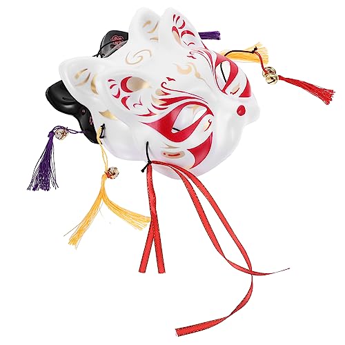 ANDRESLAD Partybevorzugung Anime Party Kabuki Kostüm Tiermaske Zubehör Masken Katzenmasken Fuchsmaske Tierische Halbes Maskerade Japanische Maske für Cosplay Gesicht Requisiten Requisite von ANDRESLAD