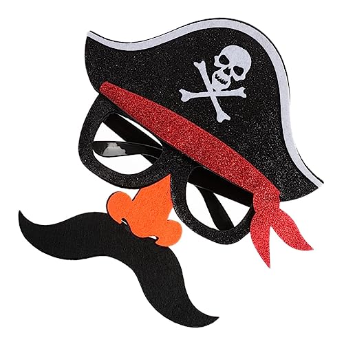 ANDRESLAD Sonnenbrillenmaske Party Kostümzubehör Urlaubspartys mit Piratenkapitän Dekorationen Piraten Brille Maske für Cosplay Piratenkostüm Requisiten Requisite Bartnase Halloween von ANDRESLAD