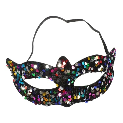 ANDRESLAD PVC-Halloween-Maskenmaske spitze Paillettenmaske für Damen Karnevals-Accessoire von ANDRESLAD