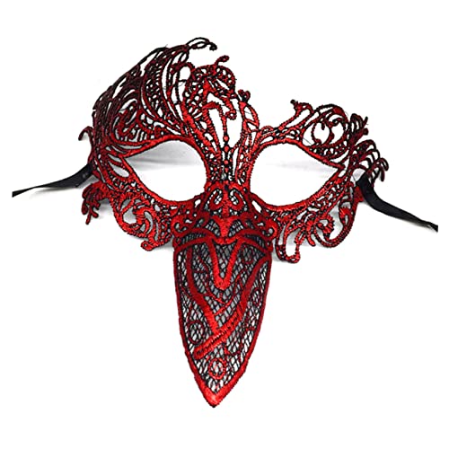 ANDRESLAD Spitzenschnabel Maskerade Maske Aus Spitze Elegante Augenmaske Für Halloween Feiern Ideales Partyzubehör Und Phönix Vogel Design Für Karneval Und Maskenball von ANDRESLAD