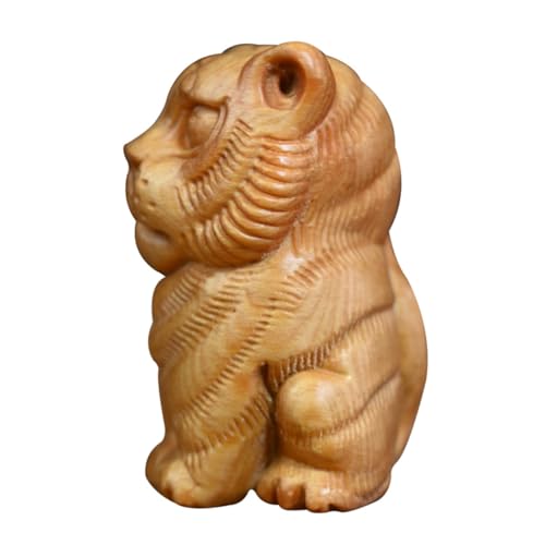 ANDRESLAD Sternzeichen Tiger Ornament Autodekorationen armaturenbrett Dekorationen Miniaturtiere bürodeko büro Dekoration Holzhandwerk Tiger Figur Schmuck exquisites Tigerfigurendekor Thuja von ANDRESLAD