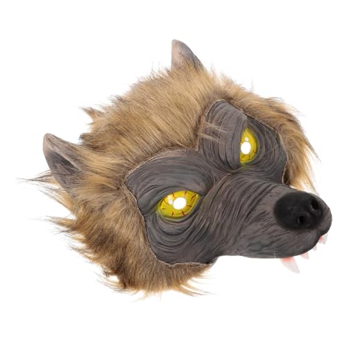 ANDRESLAD Werwolf Wolfsmaske Cosplay Emulsion Zubehör Fuchsmaske Karneval Kostüm für Maskerade Foto Maske Horrormaske Maske Partymaske Cosplay Werwolfgesicht Requisiten Vollkopfbedeckung von ANDRESLAD