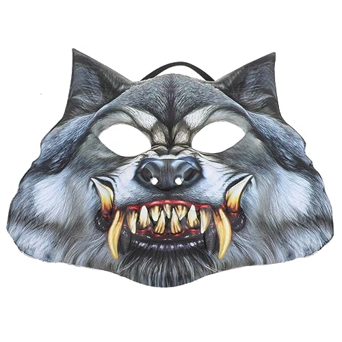 ANDRESLAD Werwolf Wolfsmaske Masken Zubehör Kostüm Dekorative Requisiten Zähne Verkleidungsmaske Maske Karnevalsmasken Wolfskostüm Partyzubehör Tiermaske Festivalmaske Maskenstütze Requisite von ANDRESLAD