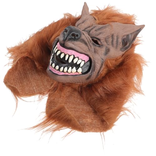 ANDRESLAD Werwolf Wolfsmaske Vollgesichts aus Langen Masken Karneval mit Maskerade Schreckliche Maske Kostüme für Cosplay Haaren Partyzubehör Auffällige Halloween von ANDRESLAD