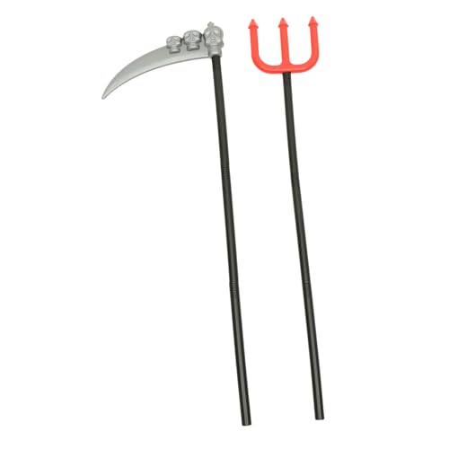 ANDRESLAD Zuckerrohr Gehstock Sense Stab Zubehör Dreizack Dekorative Ägyptischer up Teufel Outfit Verkleiden Cosplay Dress Spielzeuge Heugabel Anzieh Requisite Spielzeug Halloween von ANDRESLAD