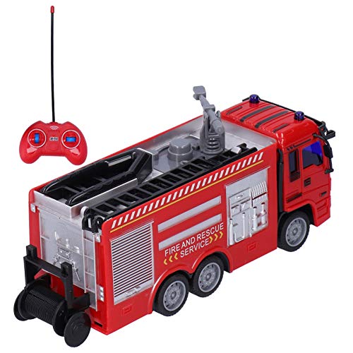 ANGGREK Feuerwehrauto-Spielzeug, Auto-Spielfahrzeuge, Einfach zu Bedienendes Spielzeug, Realistisches Ferngesteuertes Auto mit Lichtern und Soundeffekten für Jungen Als Geschenk von ANGGREK