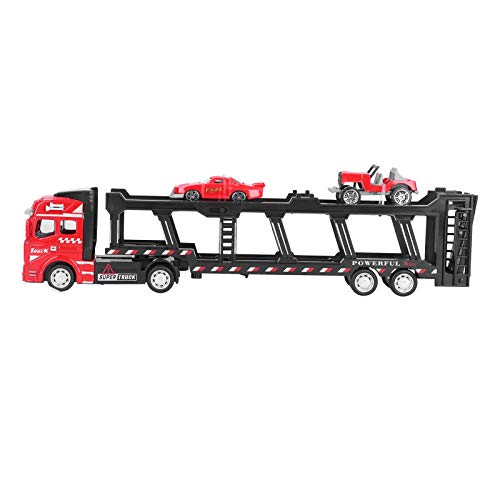 ANGGREK LKW-Automodell, Container-LKW-Automodell, Legierungskopf, Verfeinerter Originalmaßstab, Hochsimulations-Rückziehauto, für Kinderdekoration (Rot) von ANGGREK