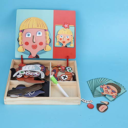 ANGGREK Lustiges Cartoons-Puzzlespielzeug, Holzpuzzle, für (magnetische Gesichtszüge) von ANGGREK