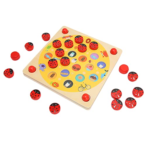 ANGGREK Marienkäfer-Memory-Spielspielzeug, Marienkäfer-Memory-Spielbrett mit Abgerundeten Kanten, Kognitive Entwicklung für Autisten von ANGGREK