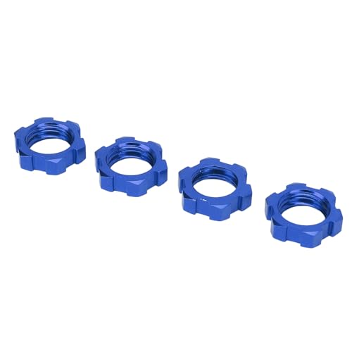 ANGGREK RC-Auto-Sechskant-Adapter, CNC-gefräst, 4 Stück, 12 Mm Bis 17 Mm Rad-Sechskant-Naben-Adapter, Hohe Festigkeit, Einfache Installation für 1/10 RC-Autos (Blue) von ANGGREK