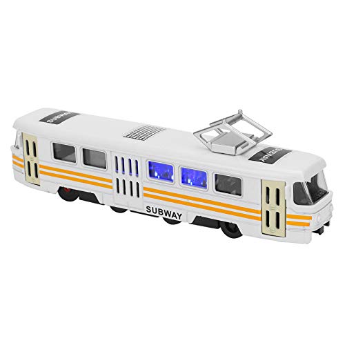 ANGGREK Rückziehauto, Simulationsauto, Hochwertige, Einfache Bedienung für Geschenksammlungen (Moderne Straßenbahn weiß) von ANGGREK