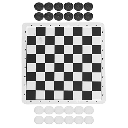 Drafts Zusammenklappbares Schachbrett-Set, Leichte, Hochwertige Kunststoff-Dame, Zusammenklappbares Schachbrett, Robust und Langlebig, für und Erwachsene von ANGGREK