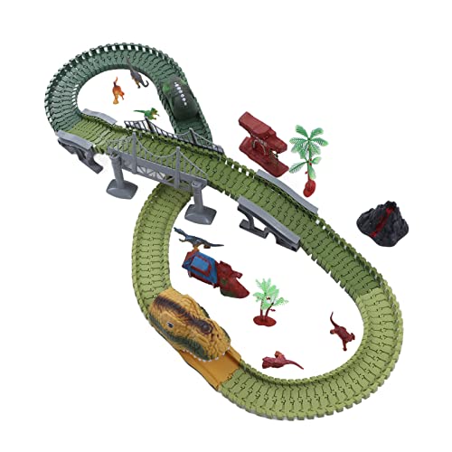 Elektrisches Dinosaurier-Rennstrecken-Spielzeug, Pädagogisches ABS, Elektronische Komponente, Dinosaurier-Autobahn, DIY-Spleißblöcke für Zuhause von ANGGREK