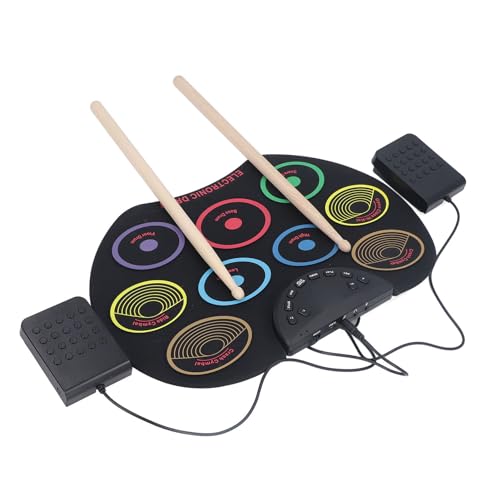 Elektronisches Schlagzeug-Set, Trommelstöcke, Tragbares Roll-Up-Schlagzeug-Set, Einfach zu Spielen für von ANGGREK