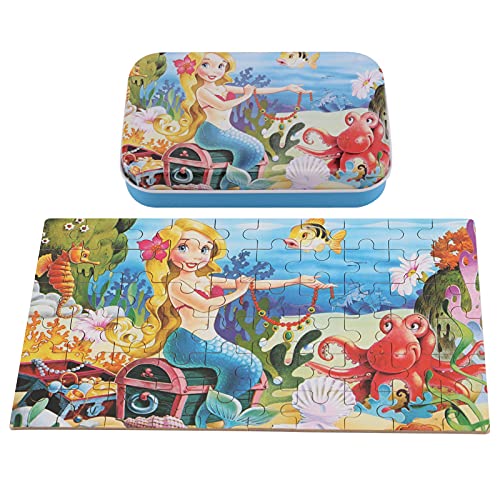 Kinderpuzzle, 60-teiliges Puzzlespielzeug mit Aufbewahrungsbox Zur Verbesserung der Konzentration der (Meerjungfrau) von ANGGREK