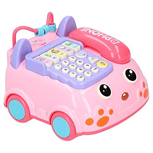 Telefonspielzeug, 14,8 X 16,3 X 11 cm, Hübsches Musik-Telefonmodell, Lehrmittel für ab 18 Monaten (PINK) von ANGGREK