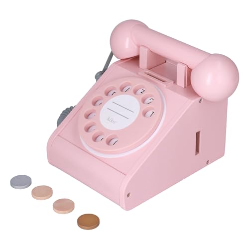 Vintage-Telefonspielzeug, Festnetztelefonspielzeug, Einfaches Wählrad, Gute Finanzielle Gewohnheiten für zu Hause Pflegen (PINK) von ANGGREK
