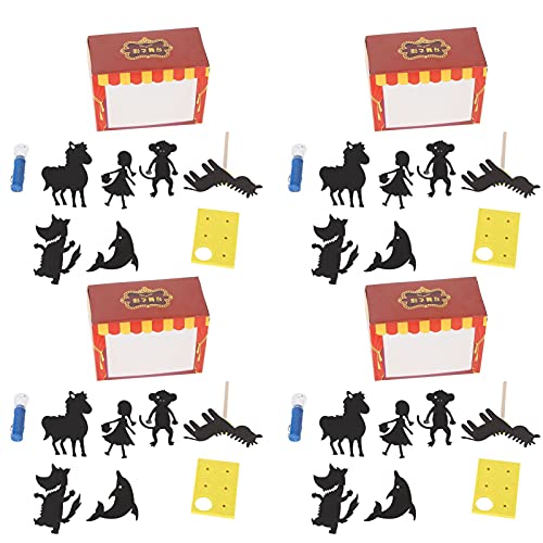 ANKROYU 4-teiliges Puppentheater-Set, kleines Puppentheater aus Papier, Puppentheater für Kinder, kleines Puppentheater für Puppentheater im Türbereich von ANKROYU