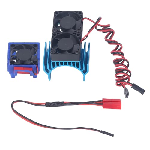 ANKROYU DC 5V RC-Kühlkörper-Hochgeschwindigkeitslüfter, Aluminiumlegierung RC-Car-Lüfter, professioneller ESC-Kühllüfter-Kühlkörper für RC-Car (Blau) von ANKROYU