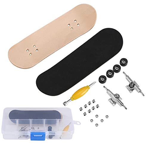 ANKROYU Fingerboards, Kunststoff-Holz-Finger-Skateboards, tragbare Holz-Griffbretter, Finger-Skateboards mit Box für das Sporttraining (Black) von ANKROYU