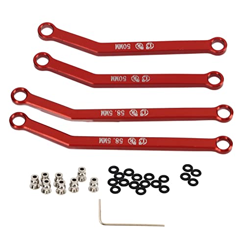 ANKROYU High Clearance Chassis Links, Metall RC Chassis Links Zugstangen, Ersatz RC Chassis Links Set, RC Chassis Links Spurstangen für RC Crawler Car (Rot) von ANKROYU