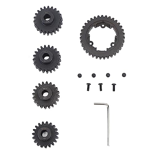 ANKROYU M1.5 Stirnradritzelsatz, Stahl 35T Stirnradritzel, 19T 20T 21T 22T Stirnradgetriebemotor-Zahnradsatz für ferngesteuerte Fahrzeuge von ANKROYU