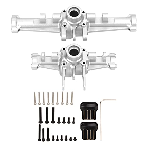 ANKROYU RC-Achsgehäuse-Abdeckungsset, Metall-Vorder-Hinterachsgehäuse-Abdeckungsset, robuste RC-Car-Upgrade-Teile für 1/18 RC-Car (Silber) von ANKROYU